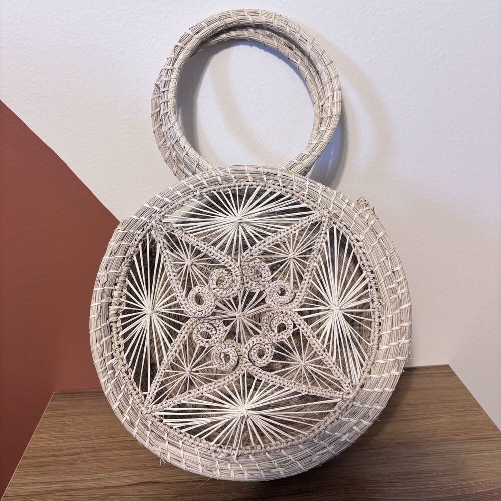 Nicaraguan Pica Palm Weave Handmade Handbag Bag Boho Artisan Coastal Beach Eco